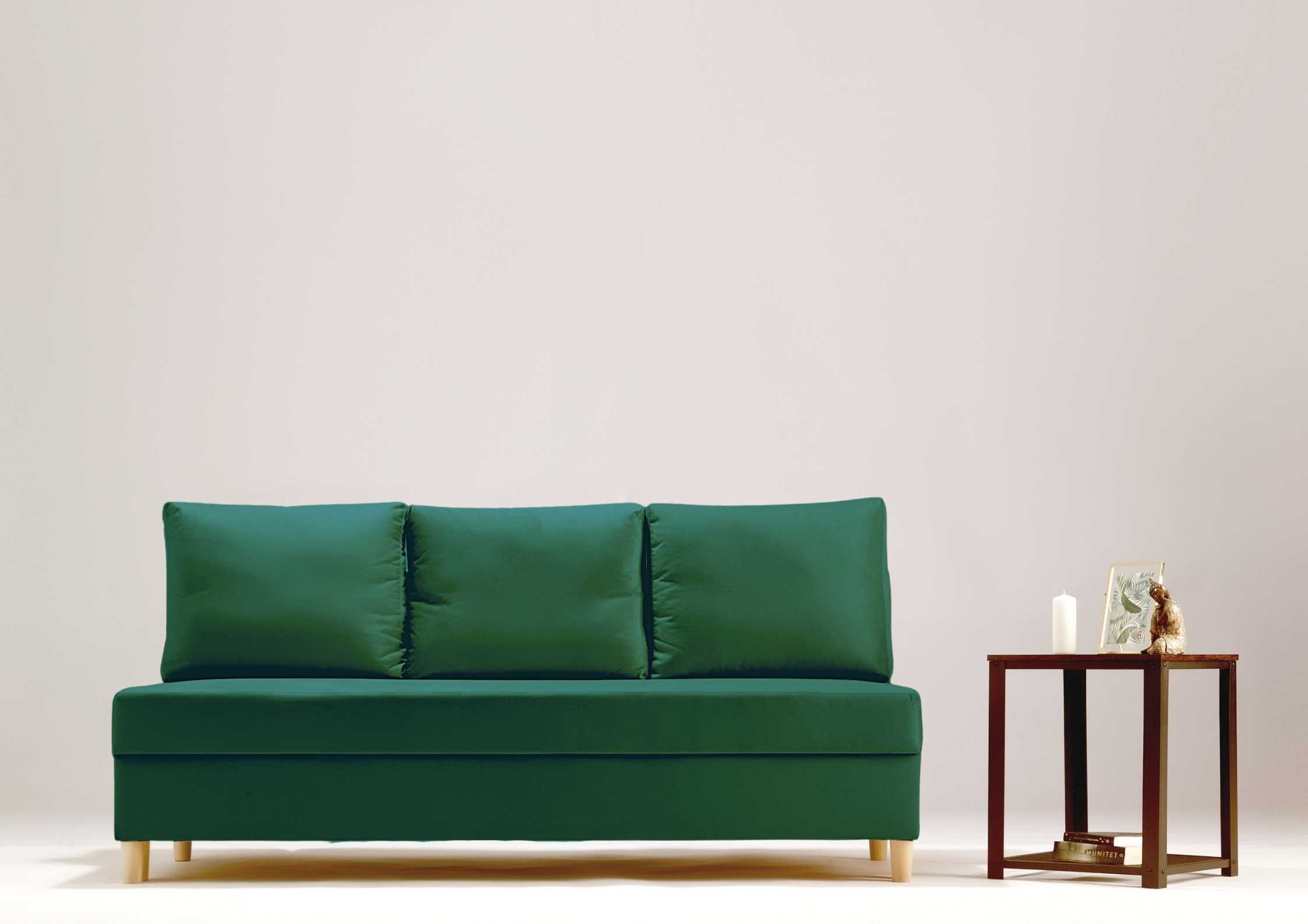 Skandynawska zielona sofa rozkładana 190cm